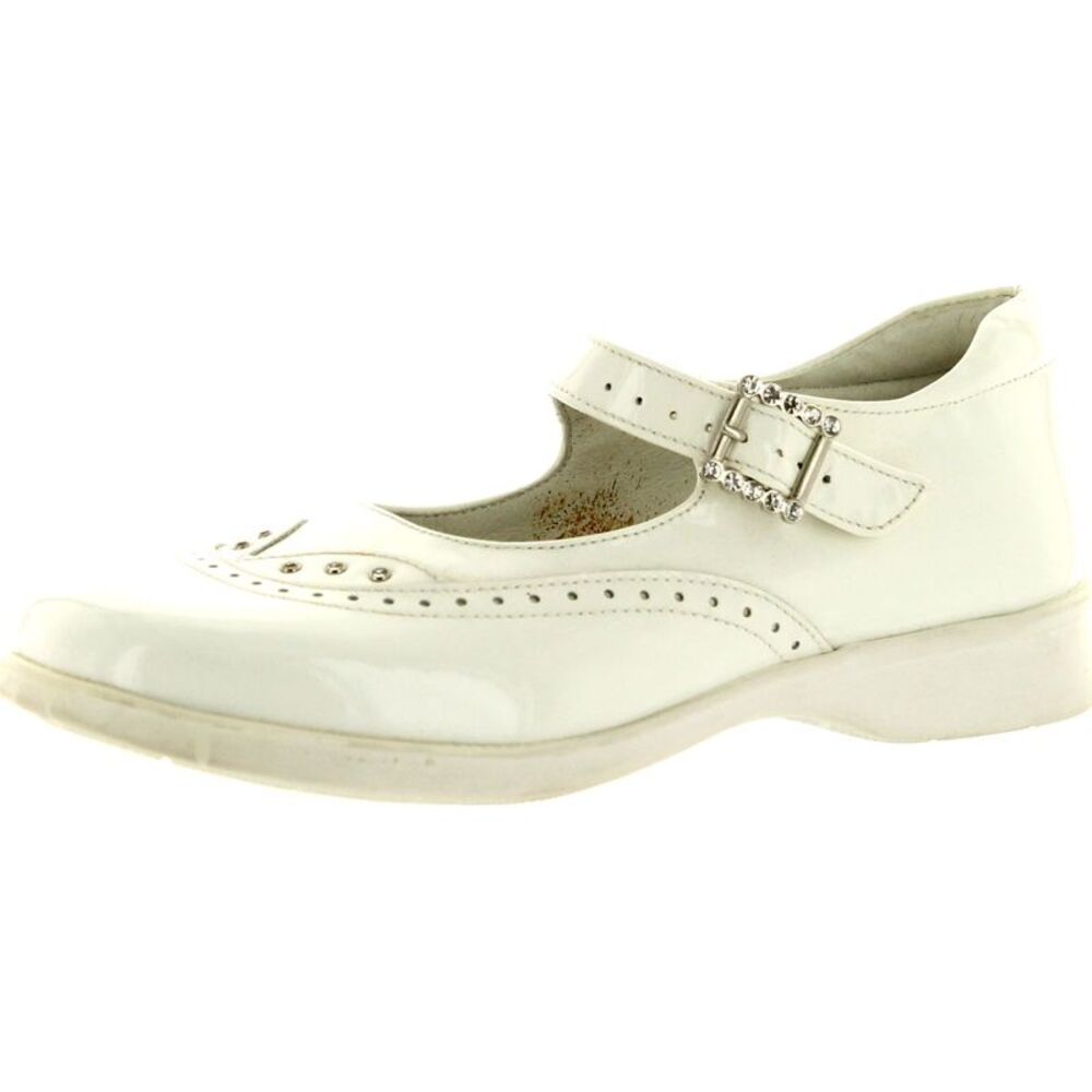 Oxford 3053 White Patent ChildG flats-shoes 35 NEW